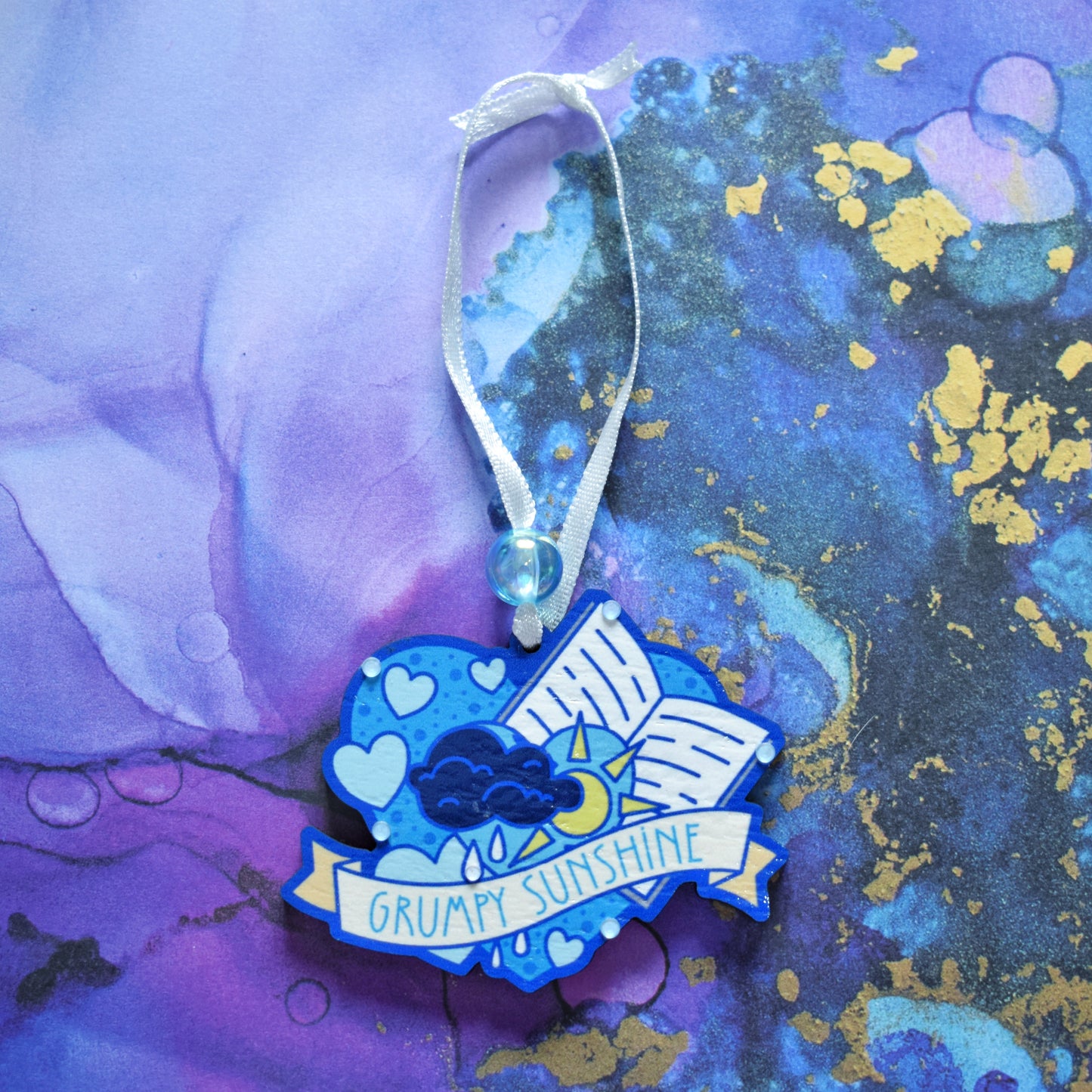 Grumpy Sunshine - Wooden Charm *LAST TWO*