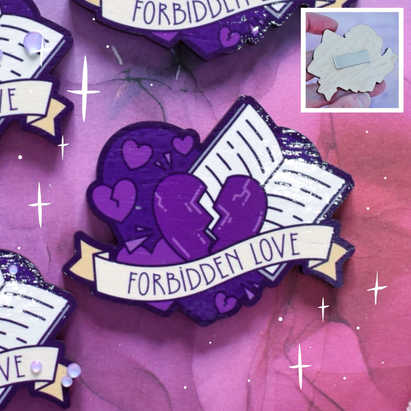 Forbidden Love - Wooden Charm *LAST TWO*