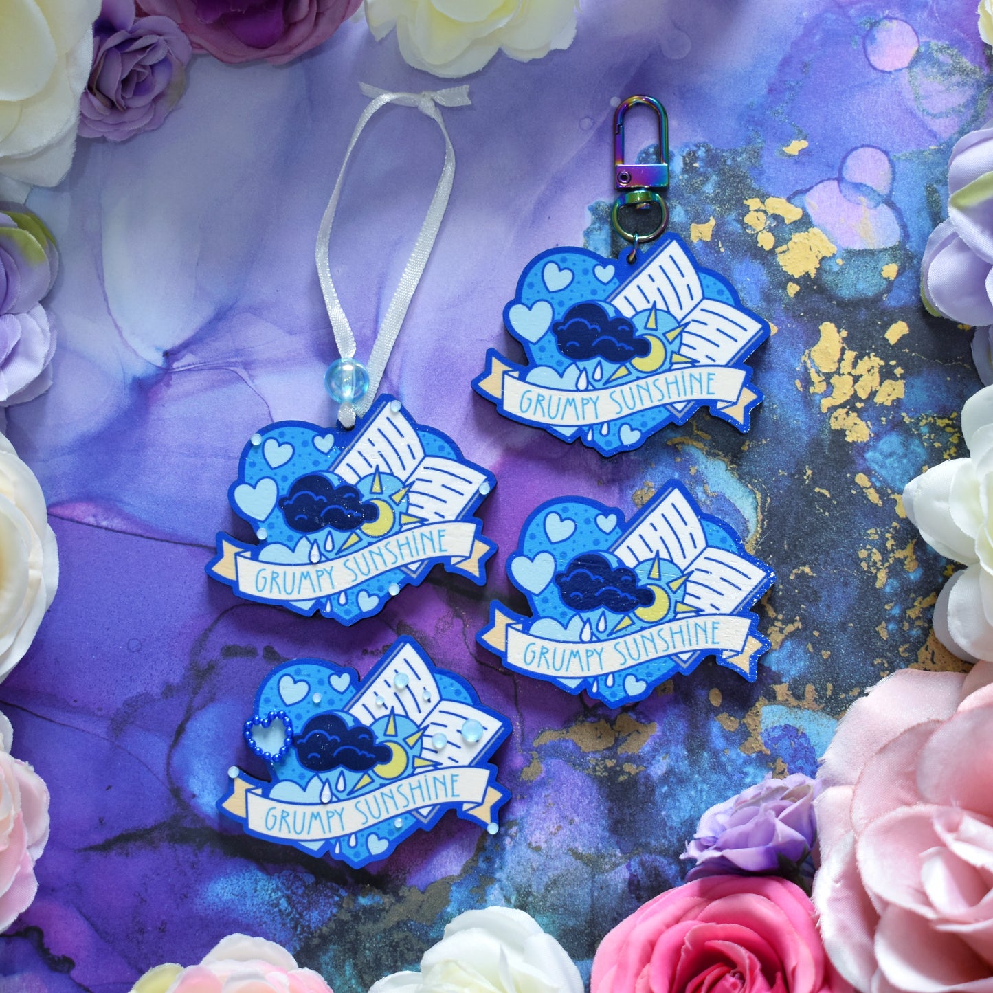 Grumpy Sunshine - Wooden Charm *LAST TWO*
