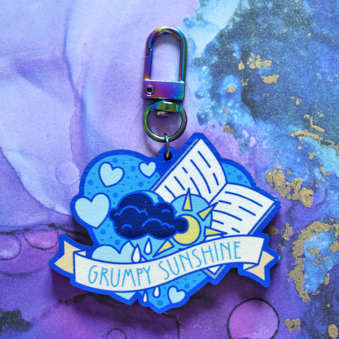 Grumpy Sunshine - Wooden Charm *LAST TWO*