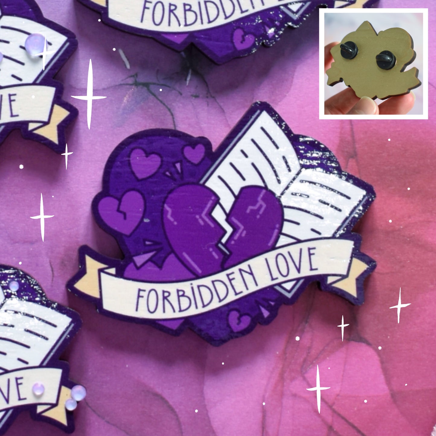 Forbidden Love - Wooden Charm *LAST TWO*