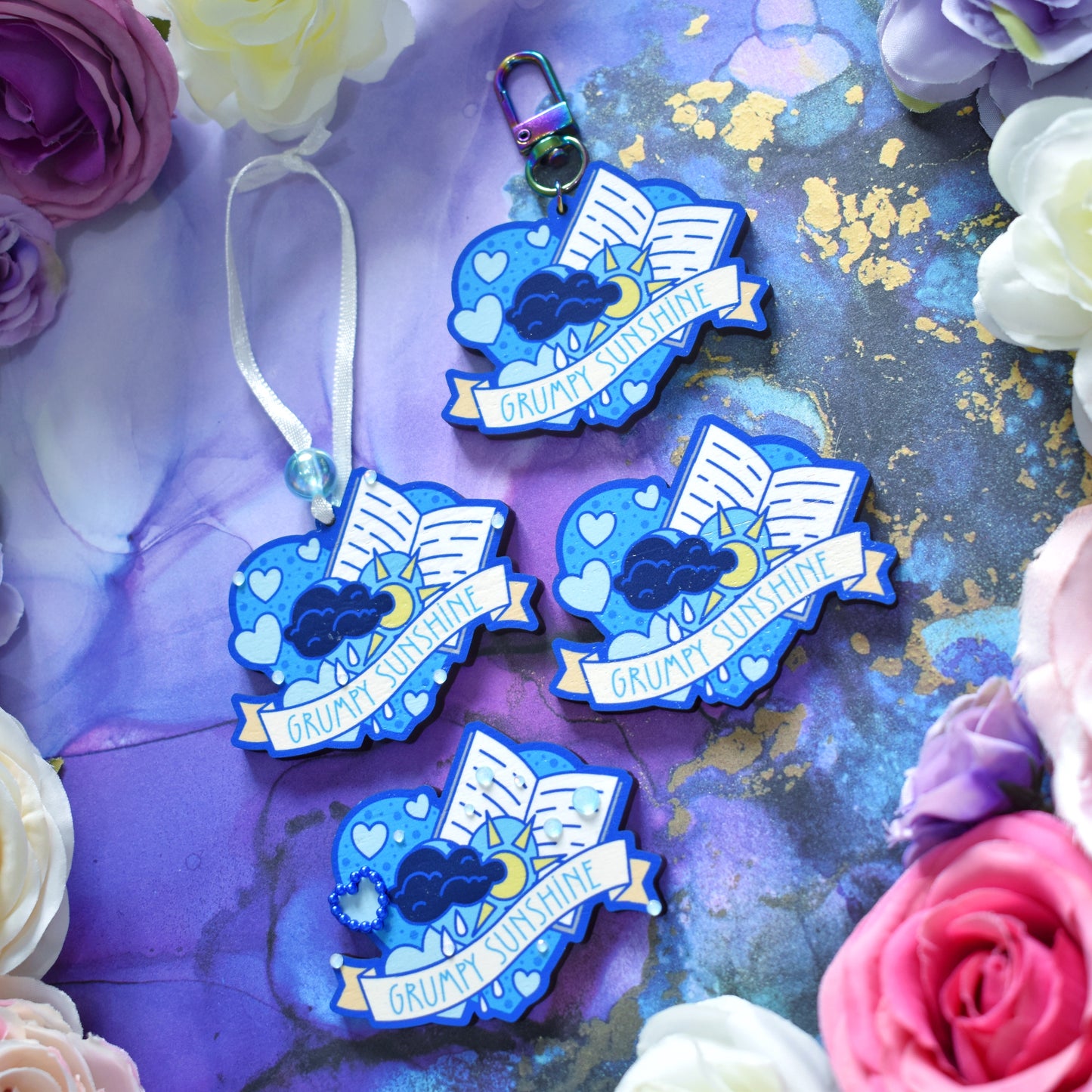 Grumpy Sunshine - Wooden Charm *LAST TWO*