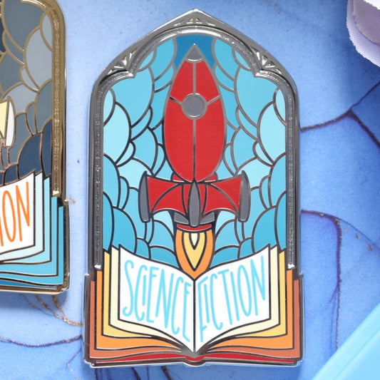 Science Fiction Stained Glass Style - Bookish Enamel Pin