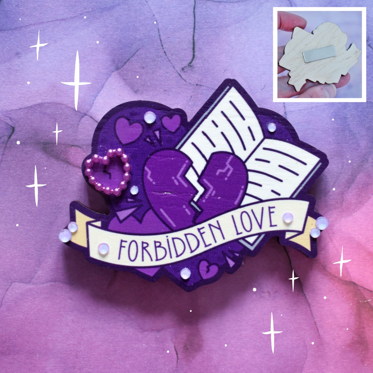 Forbidden Love - Wooden Charm *LAST TWO*