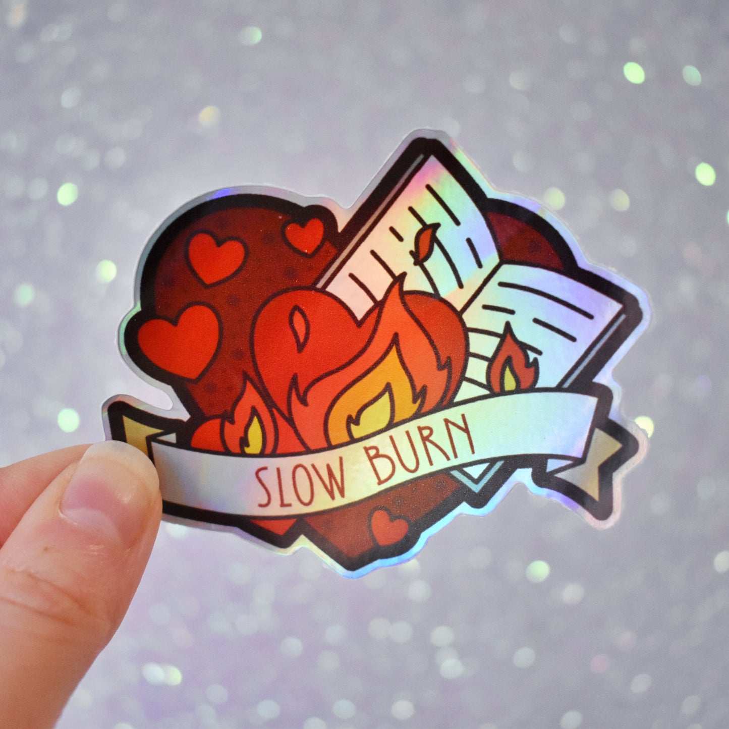 *DAMAGED/MISPRINTED* Love of Books & Other Designs - Bookish Holographic Stickers
