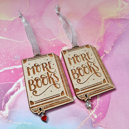 More Books - Wooden Ornament