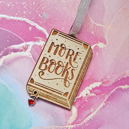 More Books - Wooden Ornament
