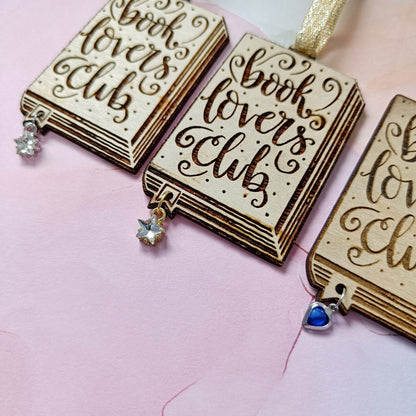 Book Lovers Club - Bookish Wooden Ornament