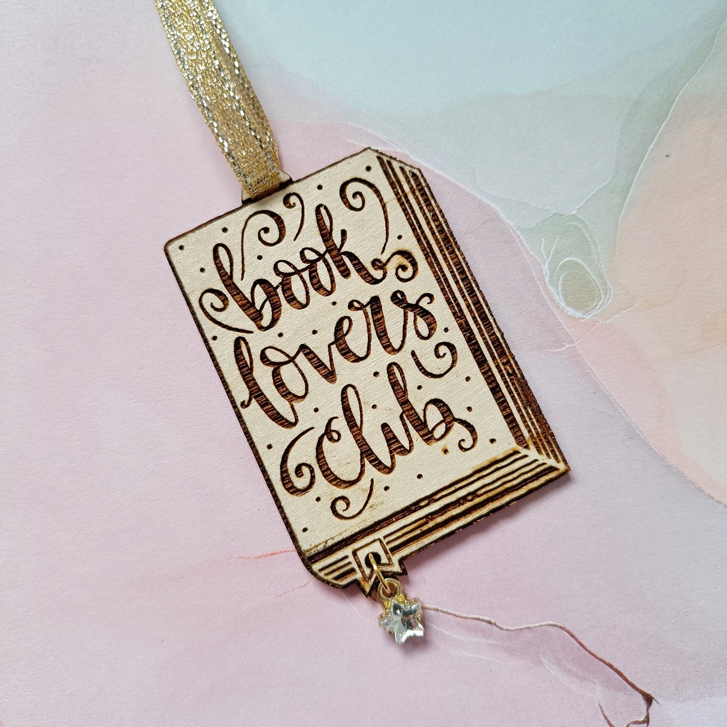 Book Lovers Club - Bookish Wooden Ornament