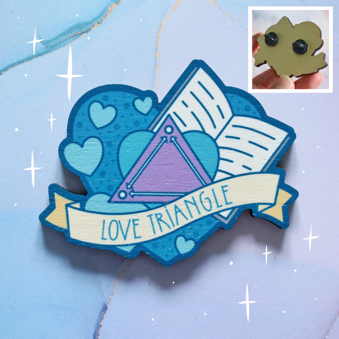 Love Triangle - Wooden Charm