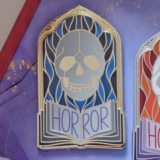 Horror Stained Glass Style - Bookish Enamel Pin