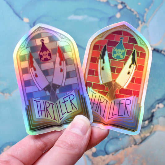 Thriller Stained Glass Style - Bookish Holographic Sticker