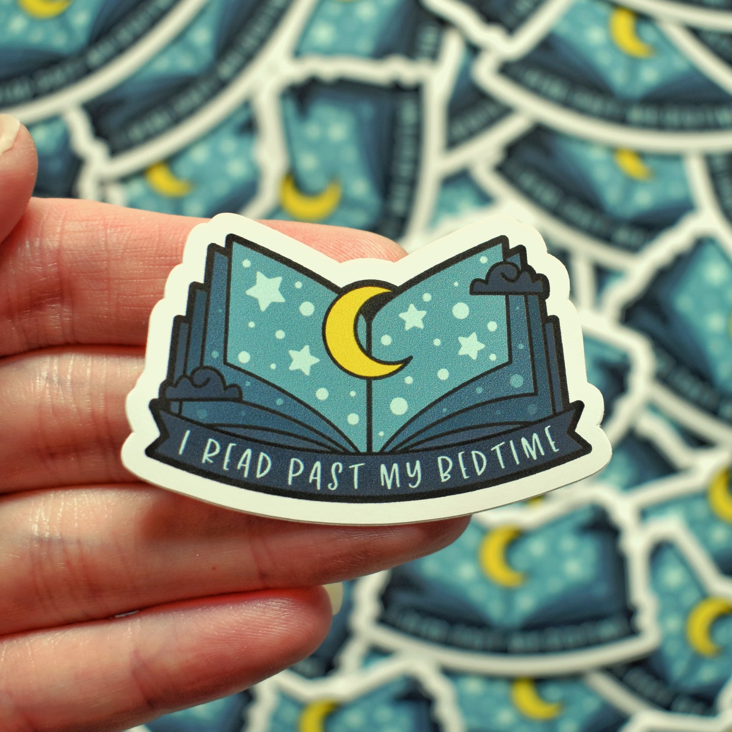 I Read Past My Bedtime (Black) - Mini Sticker