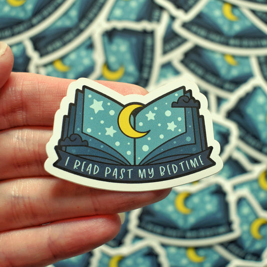 I Read Past My Bedtime (Black) - Mini Sticker