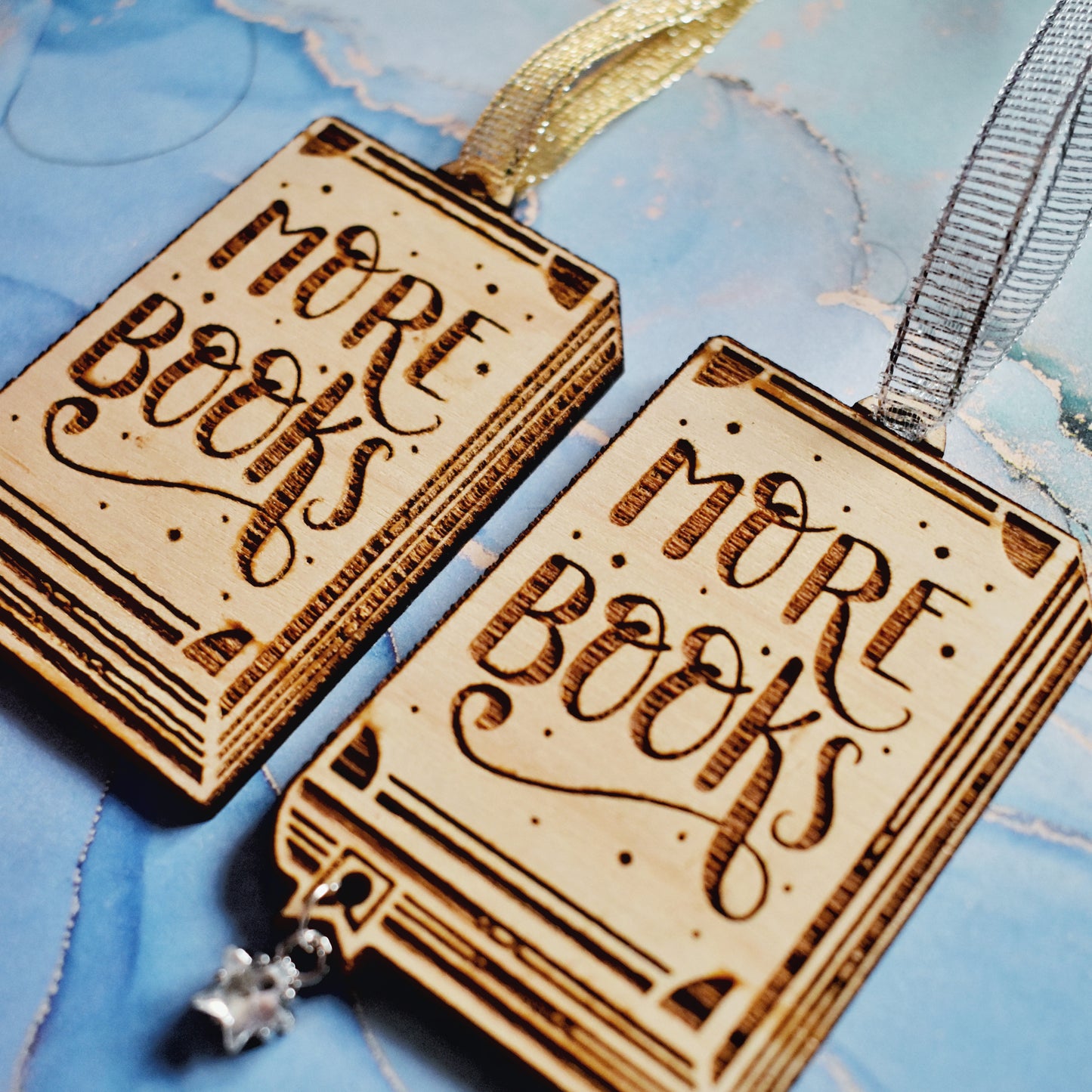 *NEW* More Books - Wooden Ornament