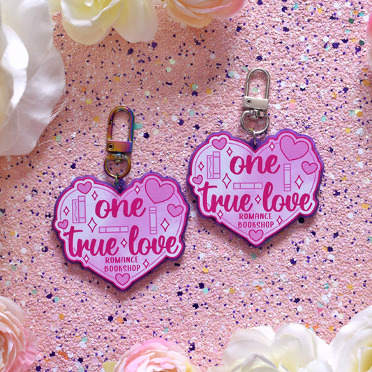 Romance Faux Genre Bookshop Sign - Acrylic Keyring