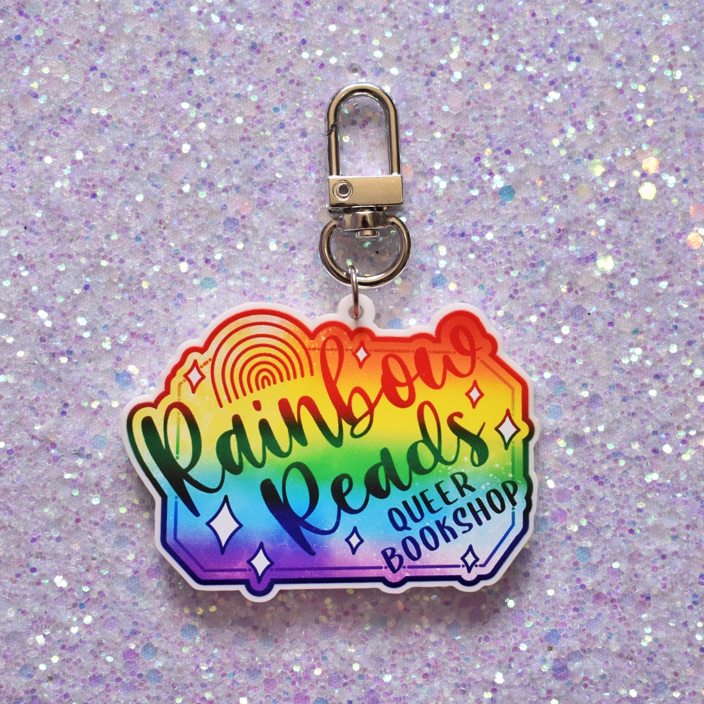 Queer Faux Genre Bookshop Sign - Acrylic Keyring *LAST ONE*