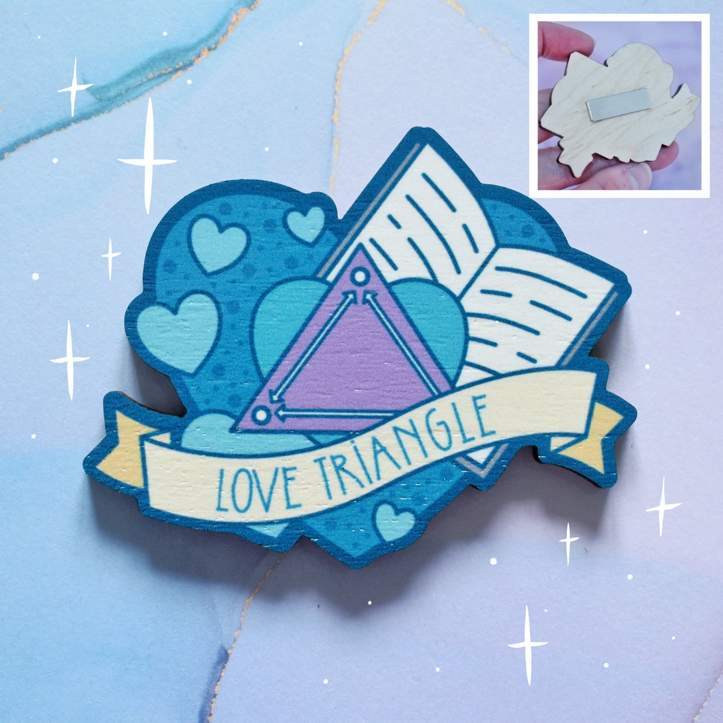 Love Triangle - Wooden Charm