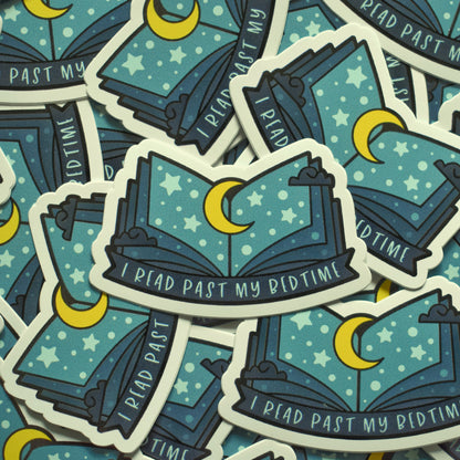 I Read Past My Bedtime (Black) - Mini Sticker