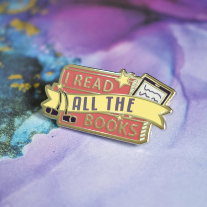 I Read ALL THE Books (Silver) - Enamel Pin