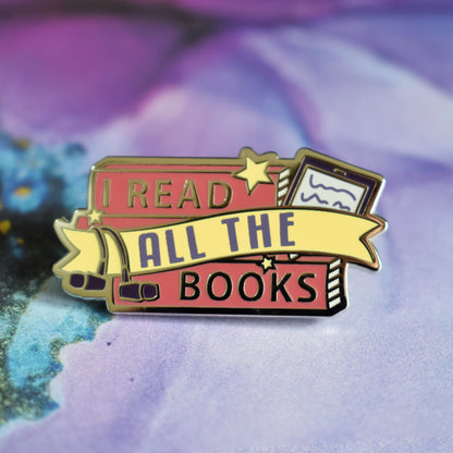 I Read ALL THE Books (Silver) - Enamel Pin