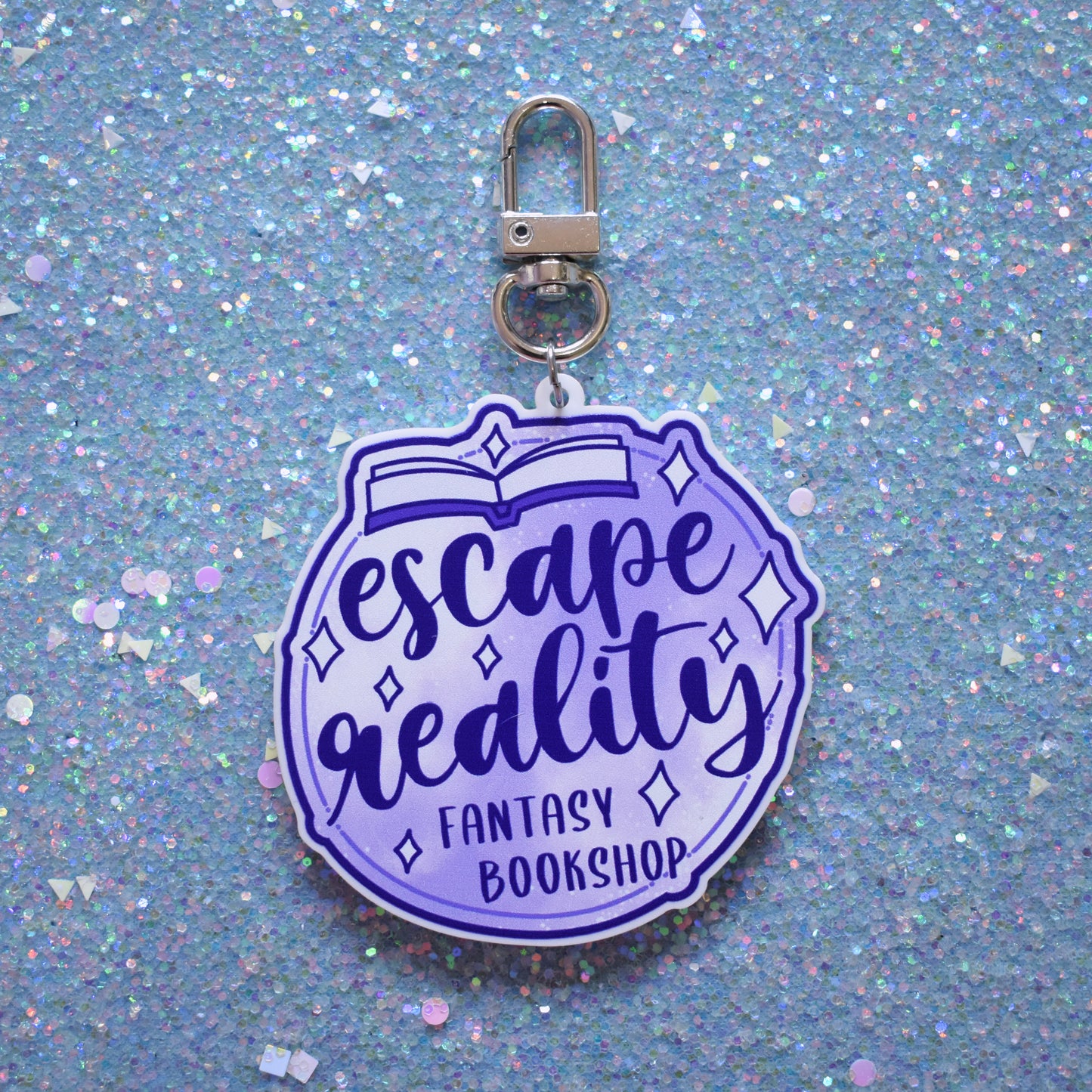 Fantasy Faux Genre Bookshop Sign - Acrylic Keyring