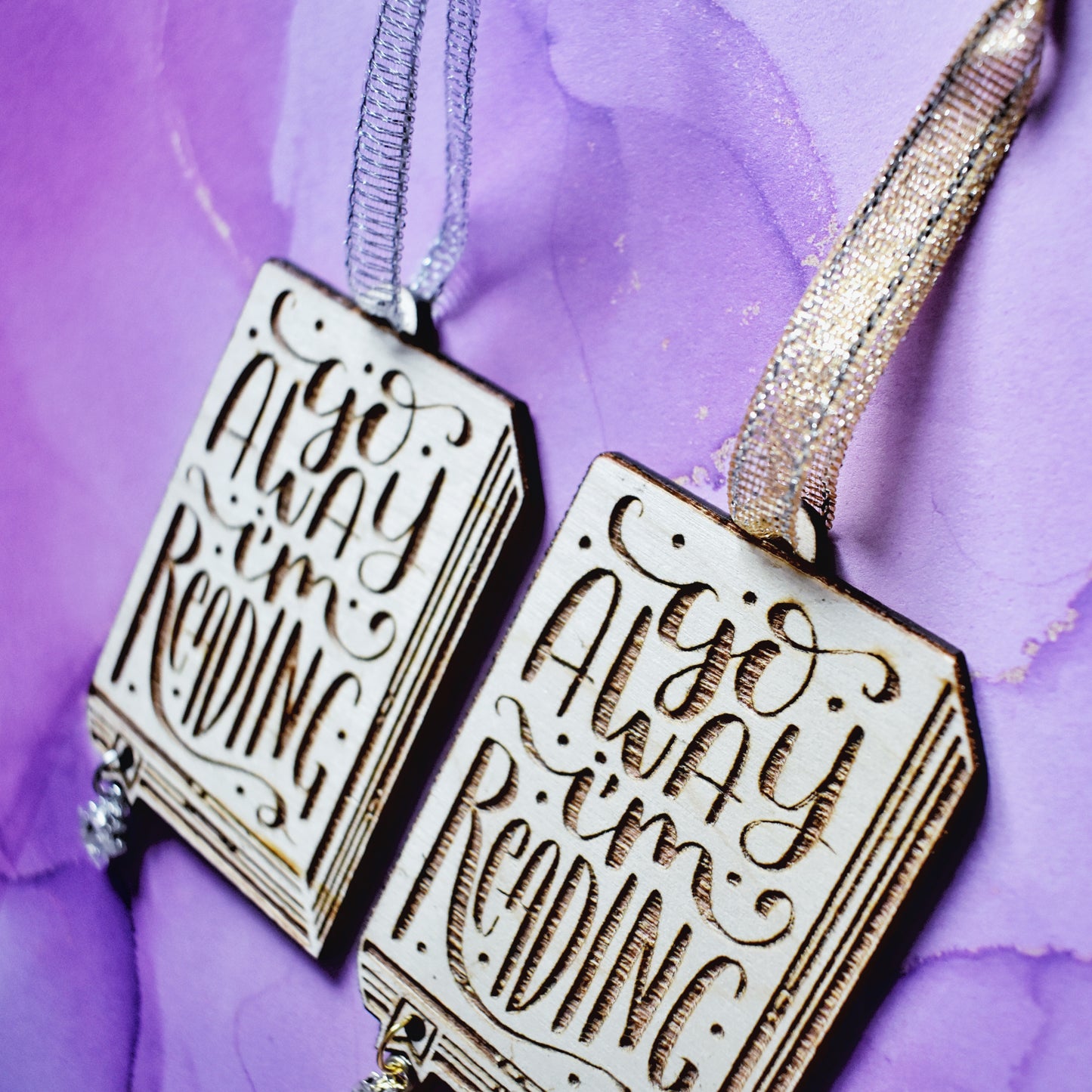 *NEW* Go Away I'm Reading - Wooden Ornament