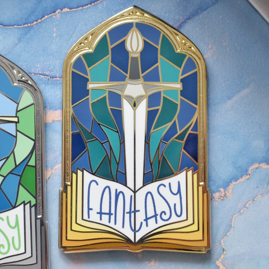 Fantasy Stained Glass Style - Bookish Enamel Pin