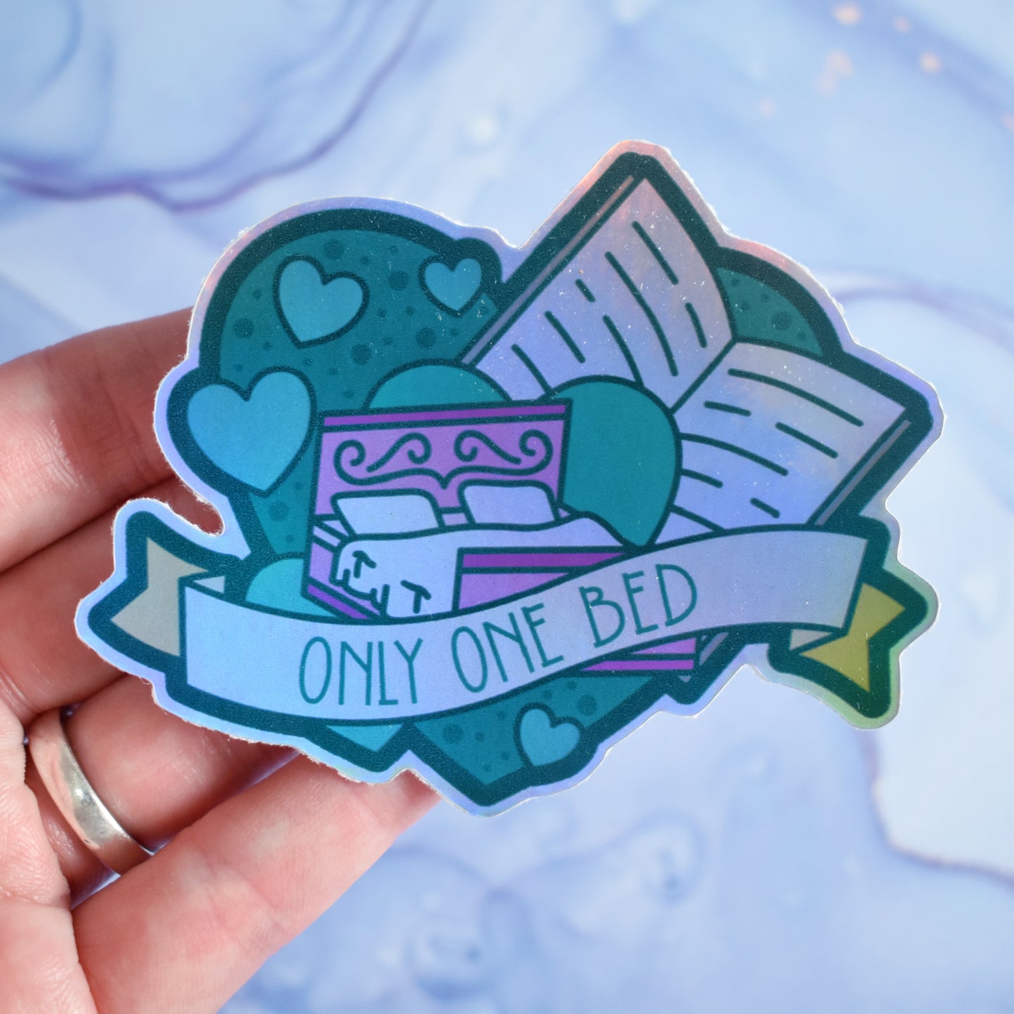 Only One Bed - Iridescent Holographic Sticker