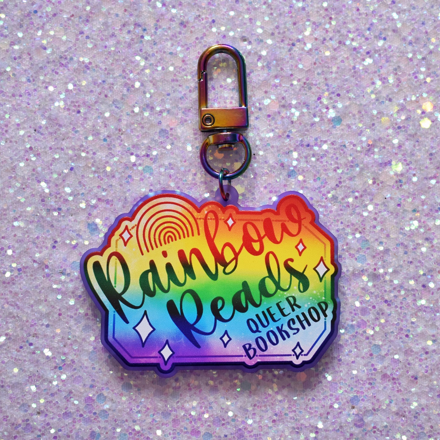 Queer Faux Genre Bookshop Sign - Acrylic Keyring *LAST ONE*