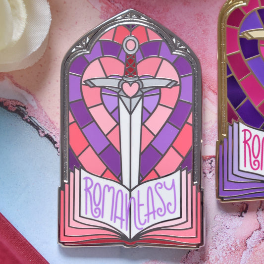 Romantasy Stained Glass Style - Bookish Enamel Pin