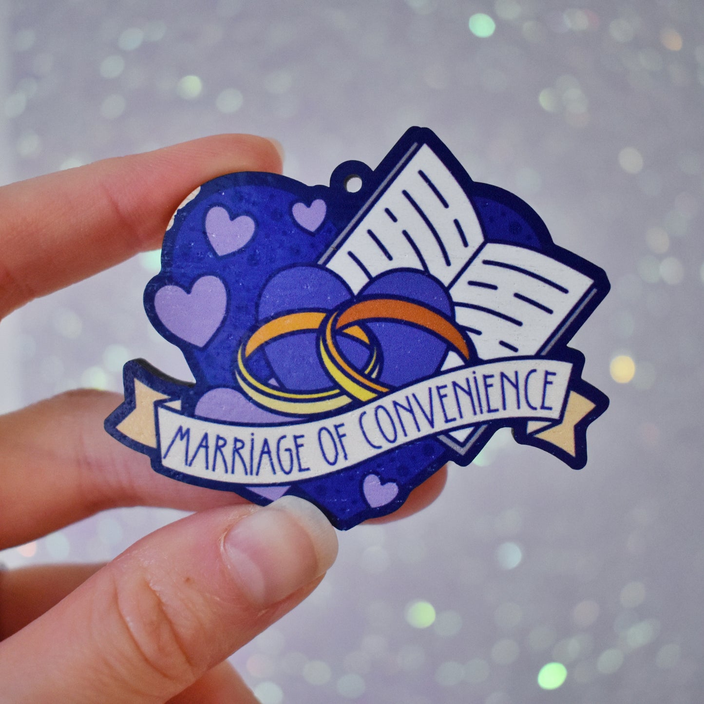 *SECONDS SALE* Romance Tropes & Hearts - Bookish Wooden Charms