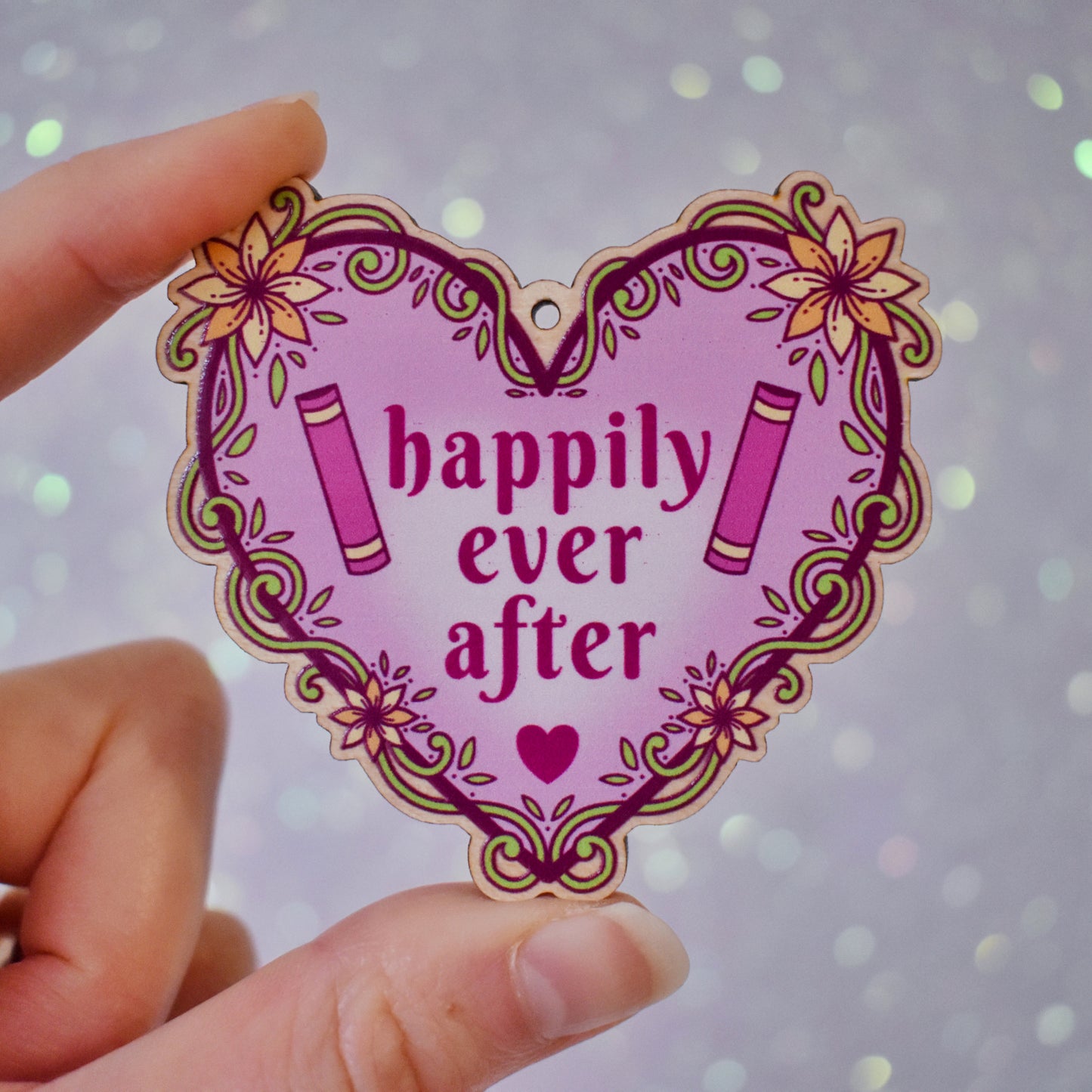 *SECONDS SALE* Romance Tropes & Hearts - Bookish Wooden Charms