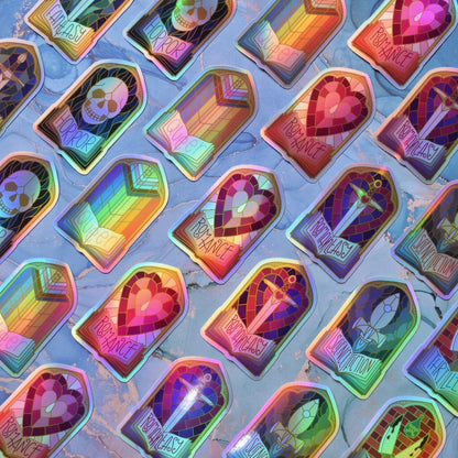 *SECONDS SALE* Damaged Windows Of Wonder - Bookish Holographic Stickers