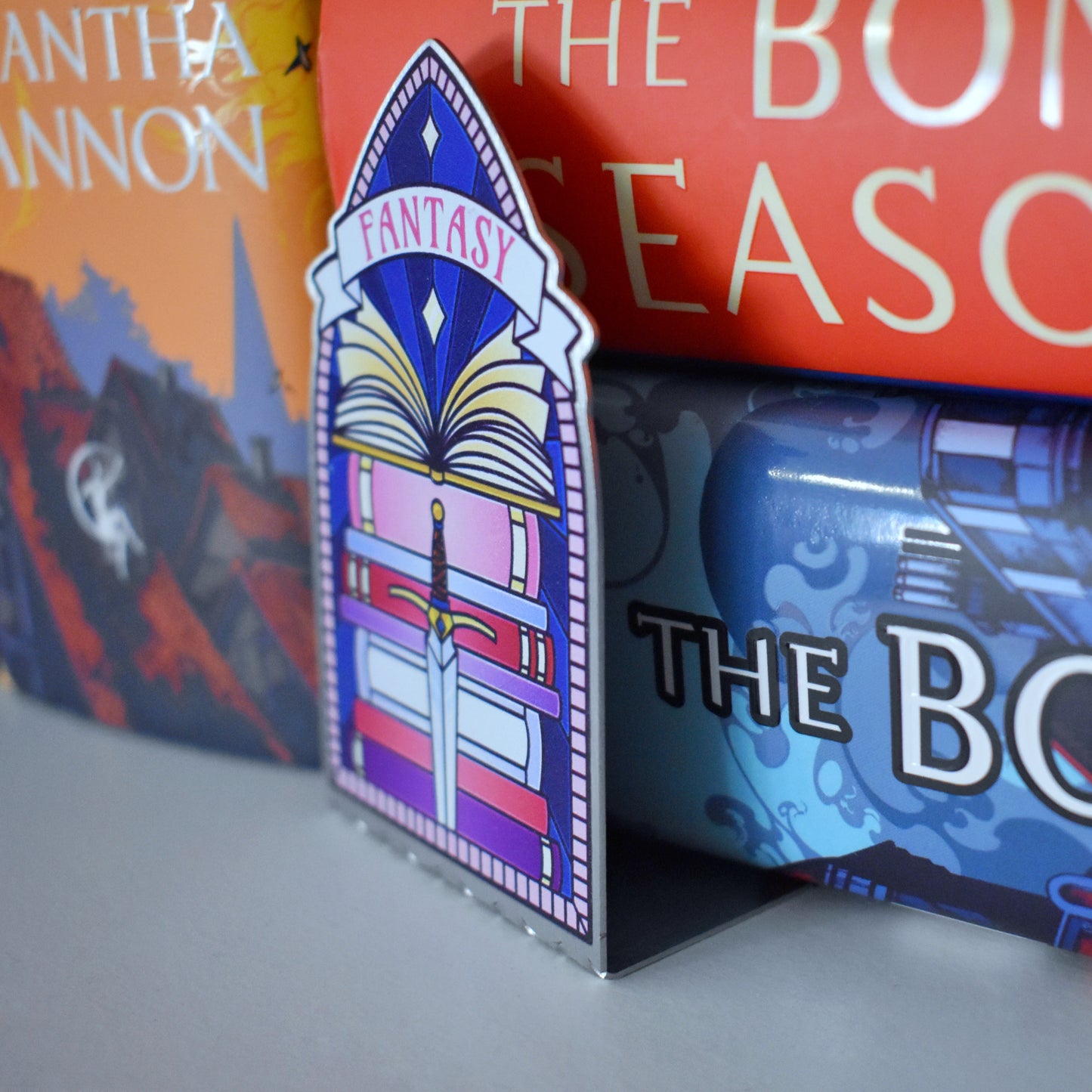 *NEW* Fantasy Book Stack Stained Glass Style - Bookshelf Marker