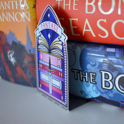 *NEW* Fantasy Book Stack Stained Glass Style - Bookshelf Marker