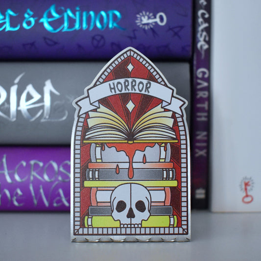 *NEW* Horror Book Stack Stained Glass Style - Bookshelf Marker