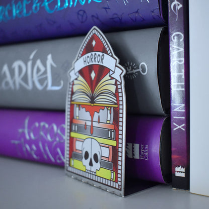 *NEW* Horror Book Stack Stained Glass Style - Bookshelf Marker