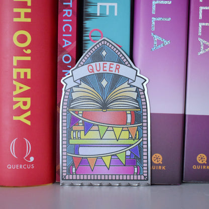 *NEW* Queer Book Stack Stained Glass Style - Bookshelf Marker