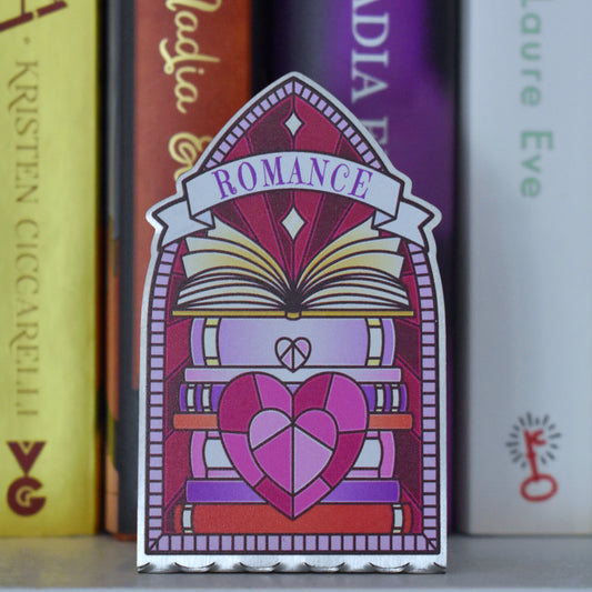 *NEW* Romance Book Stack Stained Glass Style - Bookshelf Marker