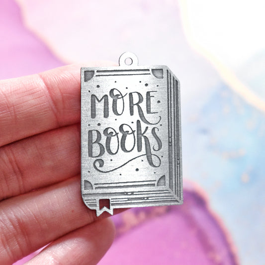 More Books Stainless Steel Charm