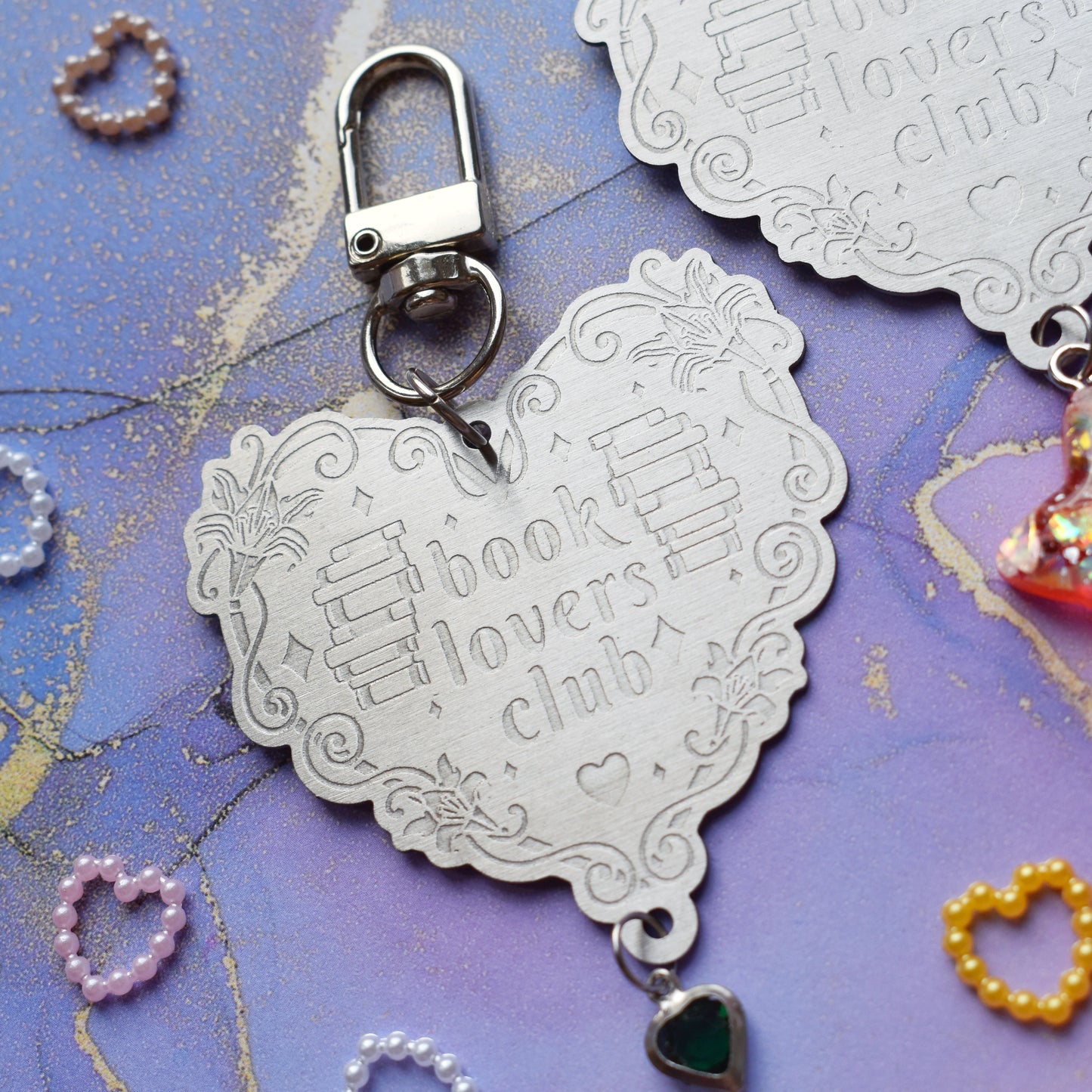 *NEW* Book Lovers Club Heart - Stainless Steel Keyring