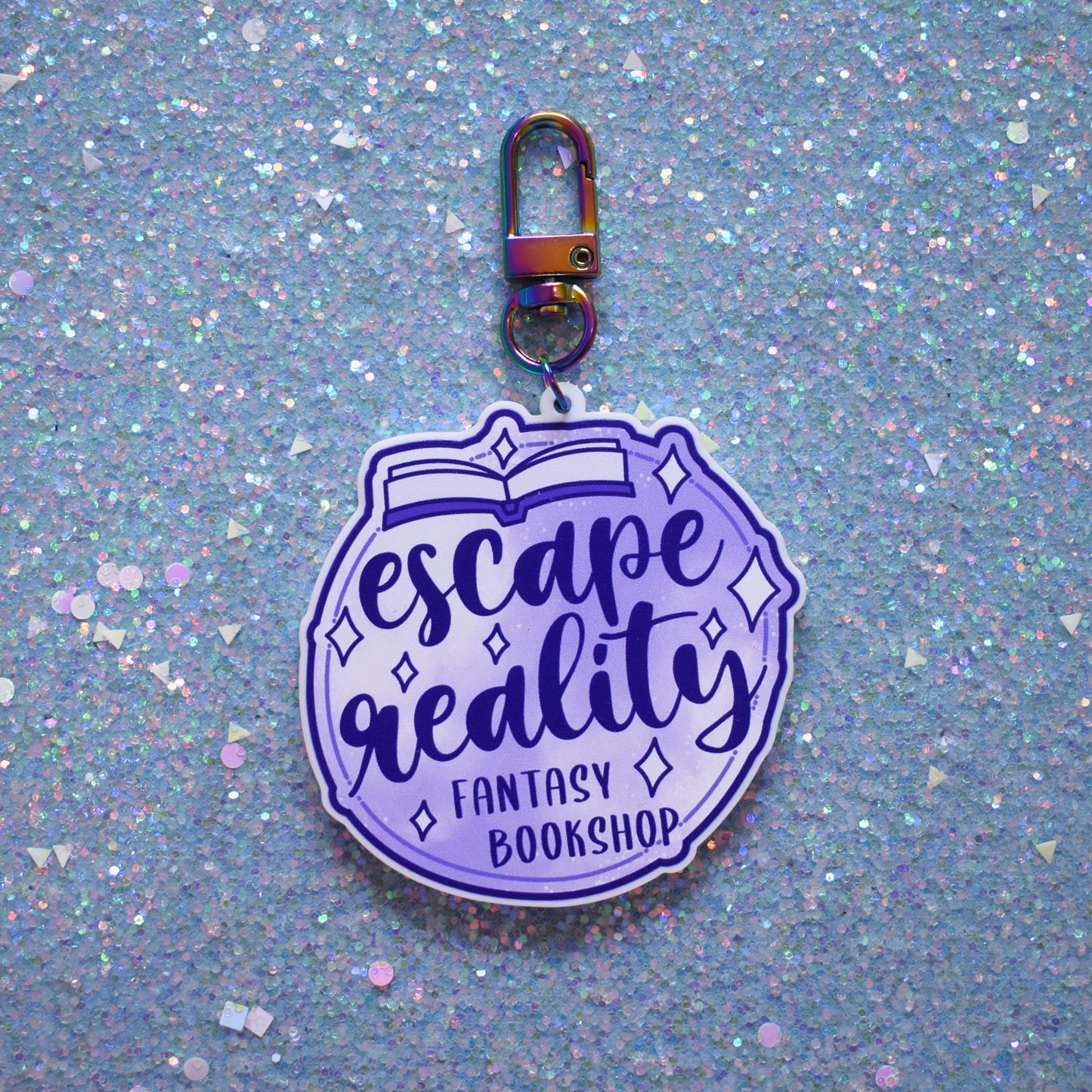 Fantasy Faux Genre Bookshop Sign - Acrylic Keyring