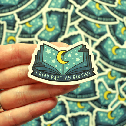 I Read Past My Bedtime (Black) - Mini Sticker