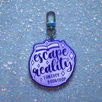 Fantasy Faux Genre Bookshop Sign - Acrylic Keyring