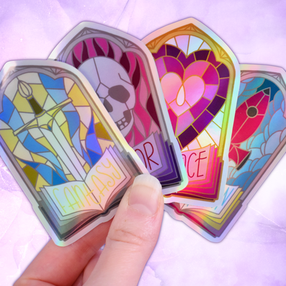 *SECONDS SALE* Incorrect Colour Windows Of Wonder - Bookish Holographic Stickers