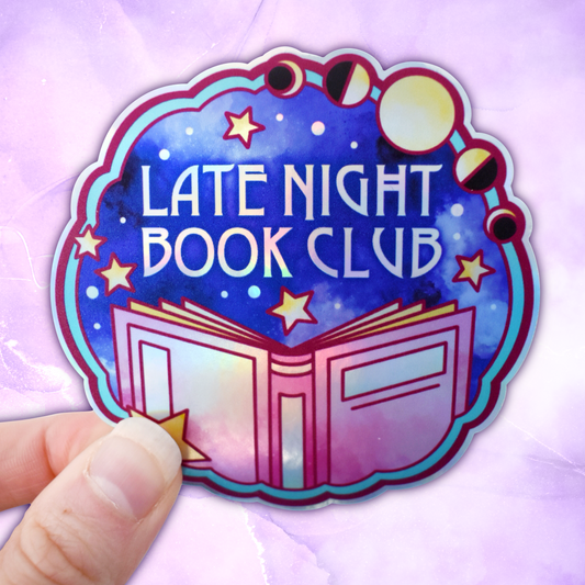 *NEW* Late Night Book Club - Bookish Holographic Sticker