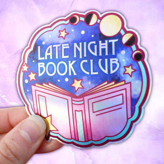 *NEW* Late Night Book Club - Bookish Holographic Sticker