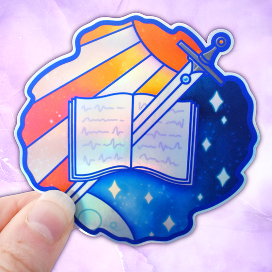 *NEW* Sword Through My Bookish Heart - Bookish Holographic Sticker