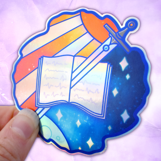 *NEW* Sword Through My Bookish Heart - Bookish Holographic Sticker